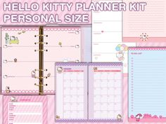 hello kitty planner kit is shown in pink