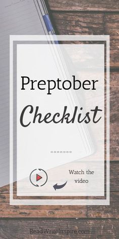 a notebook with the words preptober checklist next to it on top of a wooden