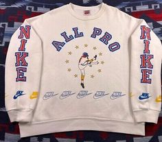 Top Seller for Vtg 90s Nike Football All Pro Star Team All Over Print Sweatshirt Crewneck AOP L, Men clothing Vintage Sport, Vintage Sportswear, 90s Nike, Nike Football, Sweatshirt Crewneck, Vintage Usa, Vintage Sports, Print Sweatshirt, Top Seller