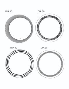 four different types of circular frames are shown