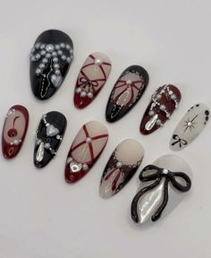 Vamp Nails, Circus Nails, Nails Cherry, Nails Luxury, Nails 3d, Gothic Nails