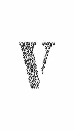 a flock of birds flying in the shape of letter v, on a white background