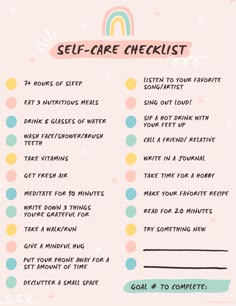 Sleeping Songs, Self Care Checklist, Self Care Bullet Journal, Neuer Job, Printable Checklist, Weekly Schedule, Care Quotes, Self Care Routine