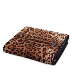 a leopard print case with black trim