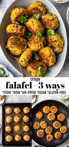 the cover of crispy falafel and ways by steve over - air fryer vegan gluen - free