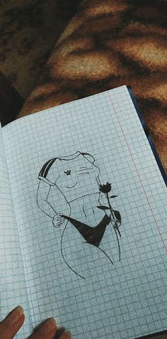 a drawing of a woman's torso in black ink on a piece of paper