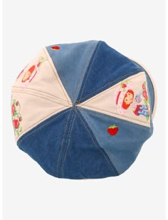 Strawberry Shortcake Patchwork Cabbie Hat | Hot Topic Strawberry Shortcake Accessories, Strawberry Shortcake Merch, Strawberry Shortcake Stuff, Bday Wishlist Ideas, Strawberry Shortcake Hat, Strawberry Shortcake Stickers, Strawberry Clothing, Cabby Hat, Strawberry Shortcake Costume