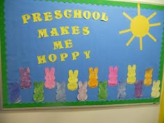 there is a sign that says preschool makes me happy