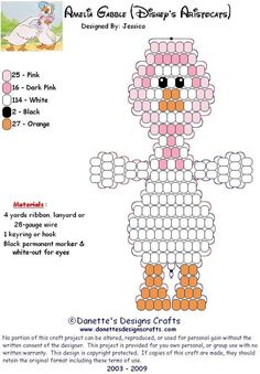 the instructions for how to make an animal from disney's pooh bear cross stitch pattern