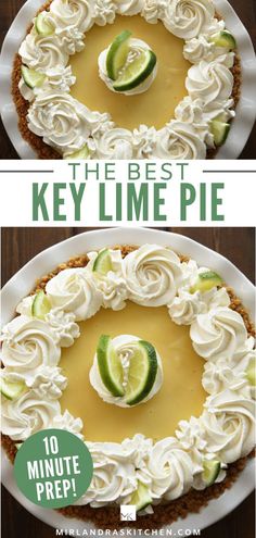 two pictures of key lime pie with text overlay