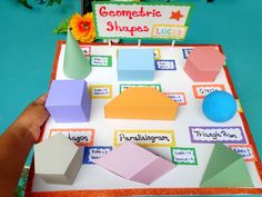 a paper model with different shapes and numbers on it, including one for the geometric shapes