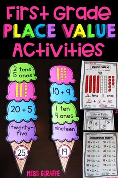 the first grade place value activities are great for students to practice their numbers and counting skills