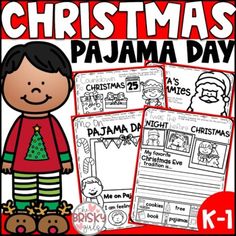 a christmas pajama day worksheet for students to practice their writing skills