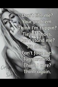 a woman holding her face to her mouth with the words, don't like me?