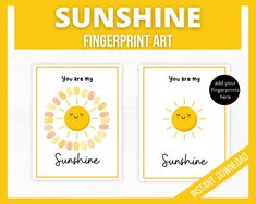 two cards with the words sunshine, you are my sunshine and you are my sunshine