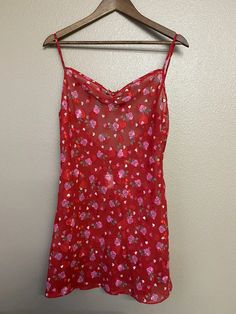 VTG California Dynasty Red Slip Dress Size S Valentine’s Day Lingerie Hearts | eBay Sleeveless Heart Print Dress For Valentine's Day, Red Summer Party Sleepwear, Red Sleepwear For Summer Party, Fitted Sleepwear For Date Night In Summer, Red Flirty Dress For Valentine's Day, Flirty Red Dress For Valentine's Day, Red Dress With Heart Print And Sweetheart Neckline, Flirty Fitted Mini Length Sleepwear, Red Heart Print Sleepwear For Valentine's Day