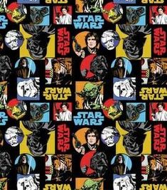 star wars characters on black and red squares