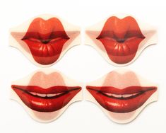 These vintage lenticular images, also called Winkies, were made for Swank in the 1960s. Lenticular images provide an illusion of depth, or the ability to change or appear to move when the image is viewed from different angles. In this image you see a red kissing lip. The size is 48 x 36 mm. The price is for 1 or 2 pieces. We have many Lenticular images, see listing numbers # F14.N026 through F14.N043. Art Kissing, 60s Pop Art, Lenticular Image, Images Pop Art, Lip Pictures, Pop Art Vintage, Kissing Lips, 1 Or 2, Red Coral