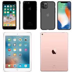 four different models of the new iphones and ipads, all in various colors