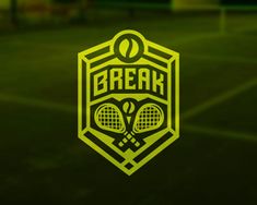 the logo for a tennis team is shown on a dark green background with yellow lights