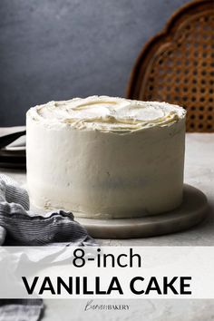 an image of a vanilla cake with the title 8 - inch vanilla cake on top