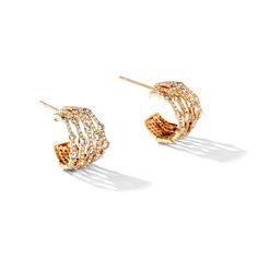 Syna Jewelry - Cosmic Diamond Hoops | Manfredi Jewels Cosmic Jewelry, Gold Diamond Hoop Earrings, Double Diamond, Bezel Set Diamond, Diamond Hoop Earrings, Champagne Diamond, Lovely Jewellery, Jewelry Earrings Hoops, Gold Hoop