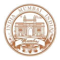 the logo for mumbai india is shown in brown and orange colors on a white background