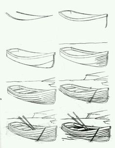 several different types of boats are shown in this drawing