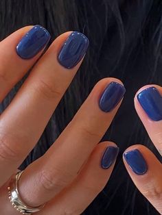 #BEAUTY, #RELATIONSHIPS #Fashion #Animals #Outfits #Winter Outfits #Animals Deep Blue Gel Nails, Navy Gel Manicure, Short Blue Manicure, Short Sapphire Blue Nails, Navy Blue Shellac Nails, Nail Inspo For September, Navy Blue Jelly Nails, Deep Blue Nail Ideas, Classic Gel Manicure