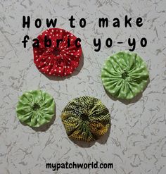 three different types of fabric hair bows on a white background with the words how to make fabric yo - yo