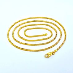 Please click -- Learn more about this item -- below for a full description Thank you for watching:  22K Solid Yellow Gold Franco Chain Necklace 18 in 1.8mm Genuine Hallmarked 916   Specifications - Brand: "GoldShine - Treasure For Generations" - Size: 18 inch (46 cm) - Thickness: 1.8 mm (Chain may look thicker than 1.8 mm in pictures) - Style: Chain/Necklace - Chain type: SOLID Franco - Closure: Lobster claw clasp - Hallmark: 916 (91.6% gold) - Metal: Genuine 22K yellow gold (100% guaranteed) - Necklace Chain Types, Stunning Jewellery, Fine Jewellery Necklace, Necklace Chain, Solid Yellow, Jewelry Bags, Diamond Cut, Lobster Claw, Chains Necklace