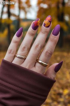 Get inspired by these 30 purple fall nails that will make your season shine. From dark to light shades, these 2024 designs feature everything from short acrylics to trendy art. Try matte purple nails with hints of plum, or mix colors like green and pink to create a unique look. Short designs, almond shapes, or bold patterns, these fashionable ideas will take your fall style to the next level. Explore cute and creative options for every mood. Pink And Plum Nails, Fall Nail Designs Purple, Fall Nails Designs Short, Purple Matte Nails Design, Purple Fall Nails, Nails Designs Short, Matte Purple Nails, Fall Nails Designs, Fall Nails Ideas