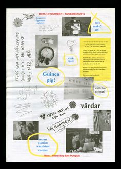 an advertisement with some writing on it and pictures in the bottom right corner that are yellow