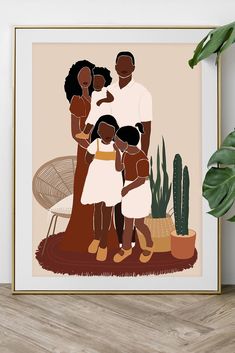 Send in your family photo and get a downloadable piece of art for Mother's Day. Each print is downloadable so you can print as many copies as you wish. Place in a frame and give as a Mother's Day gift for her. African Woman Art, Black Woman Wall Art, African American Art Women, Family Art Print, American Wall Art, African American Wall Art, Wall Art Fashion, Modern Wall Art Prints, African Women Art