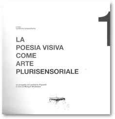 an open book with black and white writing on it's cover, which reads la poesia visa come arte plurienssoriale