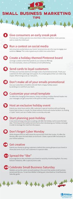 a christmas email list is shown with the words small business marketing tips written below it