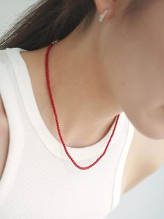 Composition : Silver 92.5% (nickel free), San JoseColor : Silver (925)Country of Origin : Republic of Korea Beaded Necklace Red, Red Pearl Necklace, Red Pearl, Accessories Jewelry Necklace, Women Accessories Jewelry, Silver 925, Pearl Necklace, Jewelry Accessories, Beaded Necklace