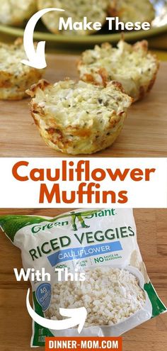 the ingredients for cauliflower muffins are shown