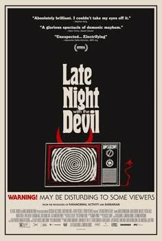 the movie poster for late night devil, which features an image of a microwave oven