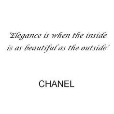 the quote on chanel is written in black and white, with an image of a woman