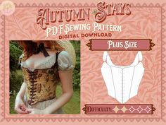 an image of a woman wearing a corset with the words autumn stays on it