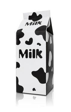 a milk carton with the word milk printed on it's front and side