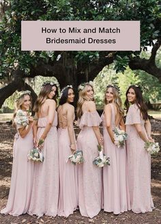 the bridesmaids are all wearing pink dresses