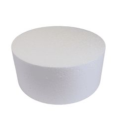 a white round object is shown on a white background and it appears to be made out of foam