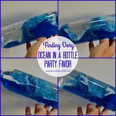 the ocean in a bottle party favors are easy to make and fun for any child