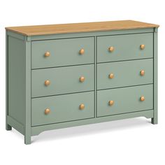 DaVinci Shea 6-Drawer Dresser in -- Color_Light Sage/Honey Sage Dresser, Baby Clothes Blanket, Adorable Baby Clothes, Toddler Organization, Organized Bed, Green Terrace, Green Dresser, White Honey, Dresser Storage