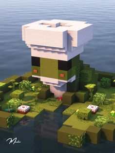 Minecraft Frog Building Ideas, Frog Builds Minecraft, Frog Farm Minecraft, Frog Terrarium Minecraft, Cute Minecraft Enchanting Area, Minecraft Builds To Add To Your World, Armadillo Minecraft, Minecraft Frog Fountain, Cute Little Minecraft Builds