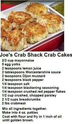 the recipe for joe's crab shack crab cakes