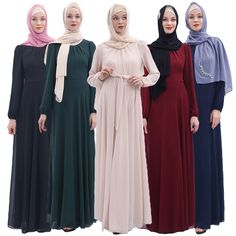 #ad Top Rated Ramadan Women Long Maxi Dress Chiffon Kaftan Islamic Abaya Cocktail Party Gown, Fashion Clothing Floor-length Chiffon Kaftan For Weddings, Elegant Long Chiffon Abaya, Long Georgette Abaya For Eid, Elegant Chiffon Kaftan For Wedding, Eid Long Georgette Abaya, Elegant Floor-length Chiffon Abaya, Chiffon Long Sleeve Maxi Dress For Banquets, Long Sleeve Georgette Kaftan For Eid, Long Sleeve Georgette Kaftan For Party