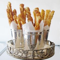 some kind of food that is in a silver cup